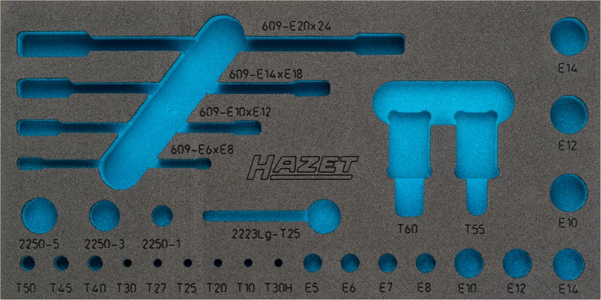 HAZET 2-Komponenten Weichschaumeinlage 163-345L ∙ L x B: 342 x 172 mm
