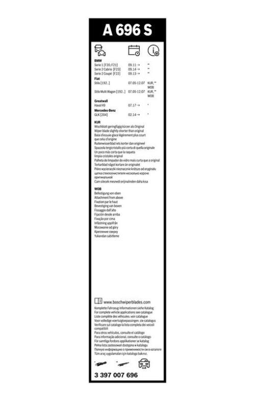 BOSCH 3 397 007 696 Wischblatt