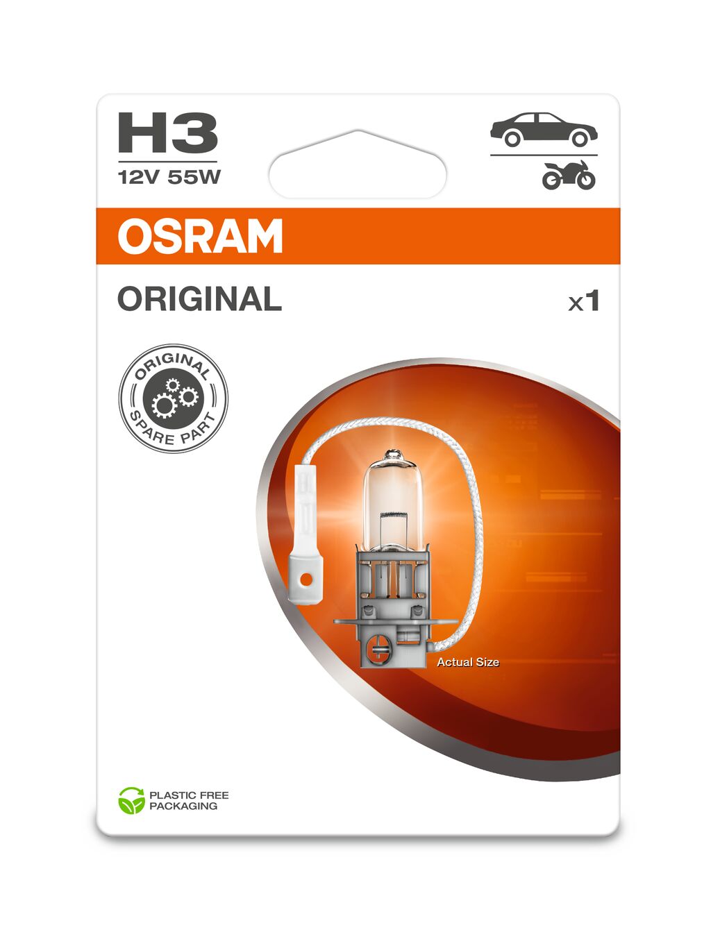 H3 12V 55W PK22s 1st. Blister OSRAM