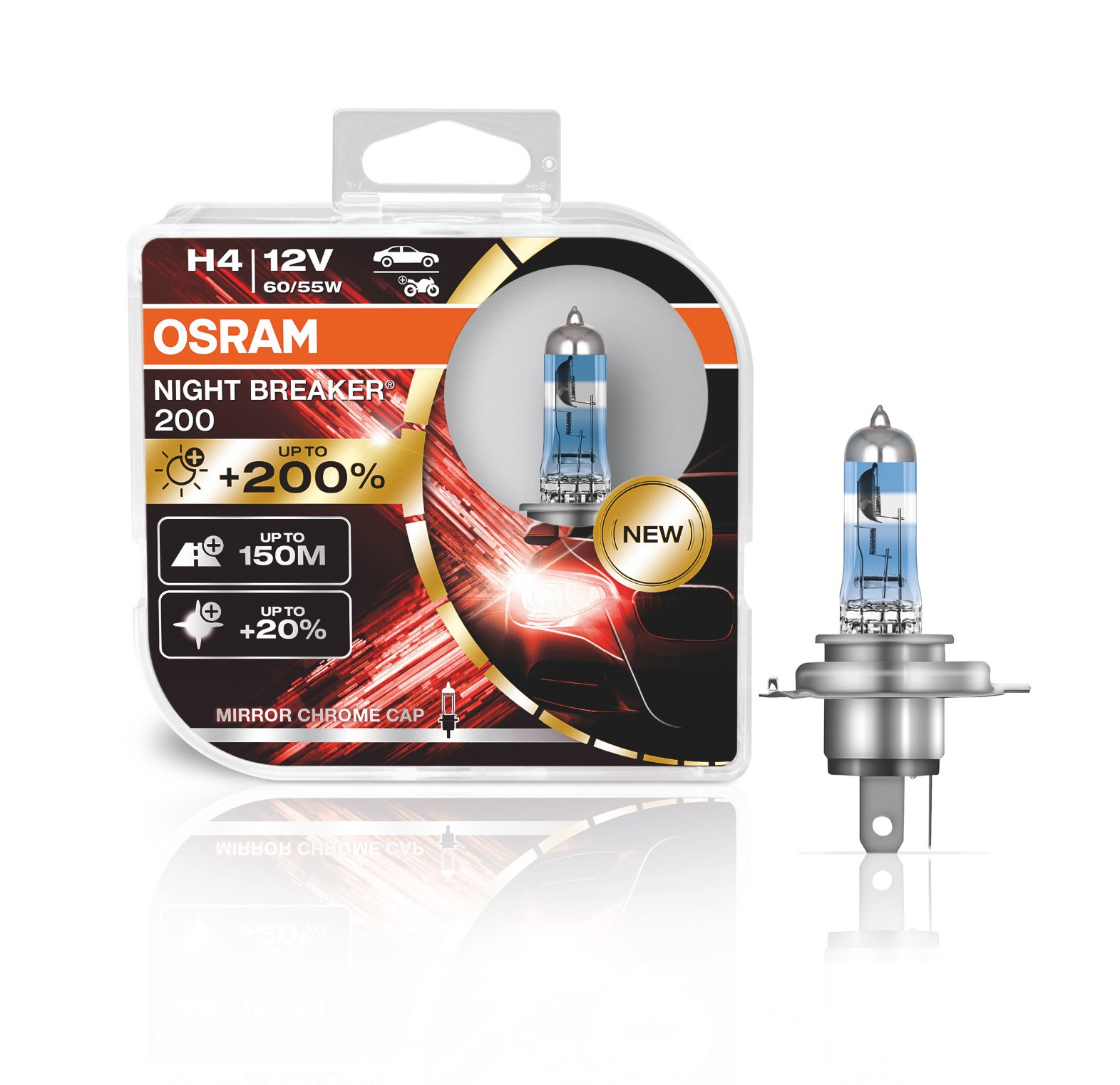 H4 12V NIGHT BREAKER 200 bis zu 200% mehr Licht 2St OSRAM