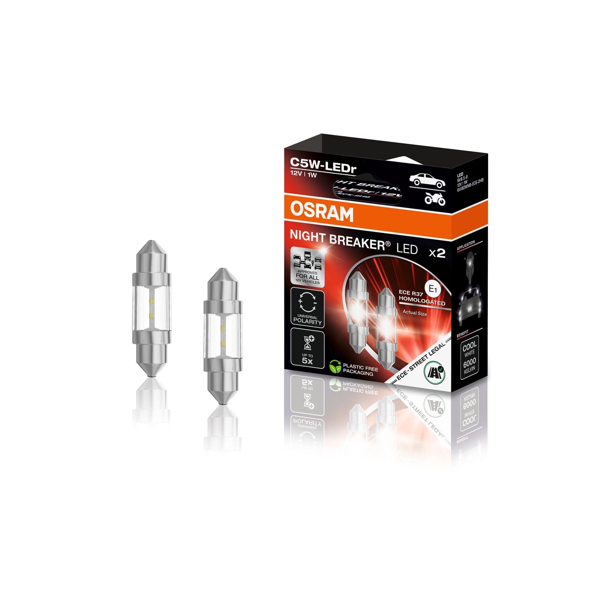 C5W NIGHT BREAKER LED ECE StVZO-Konforme LED 2 St. OSRAM