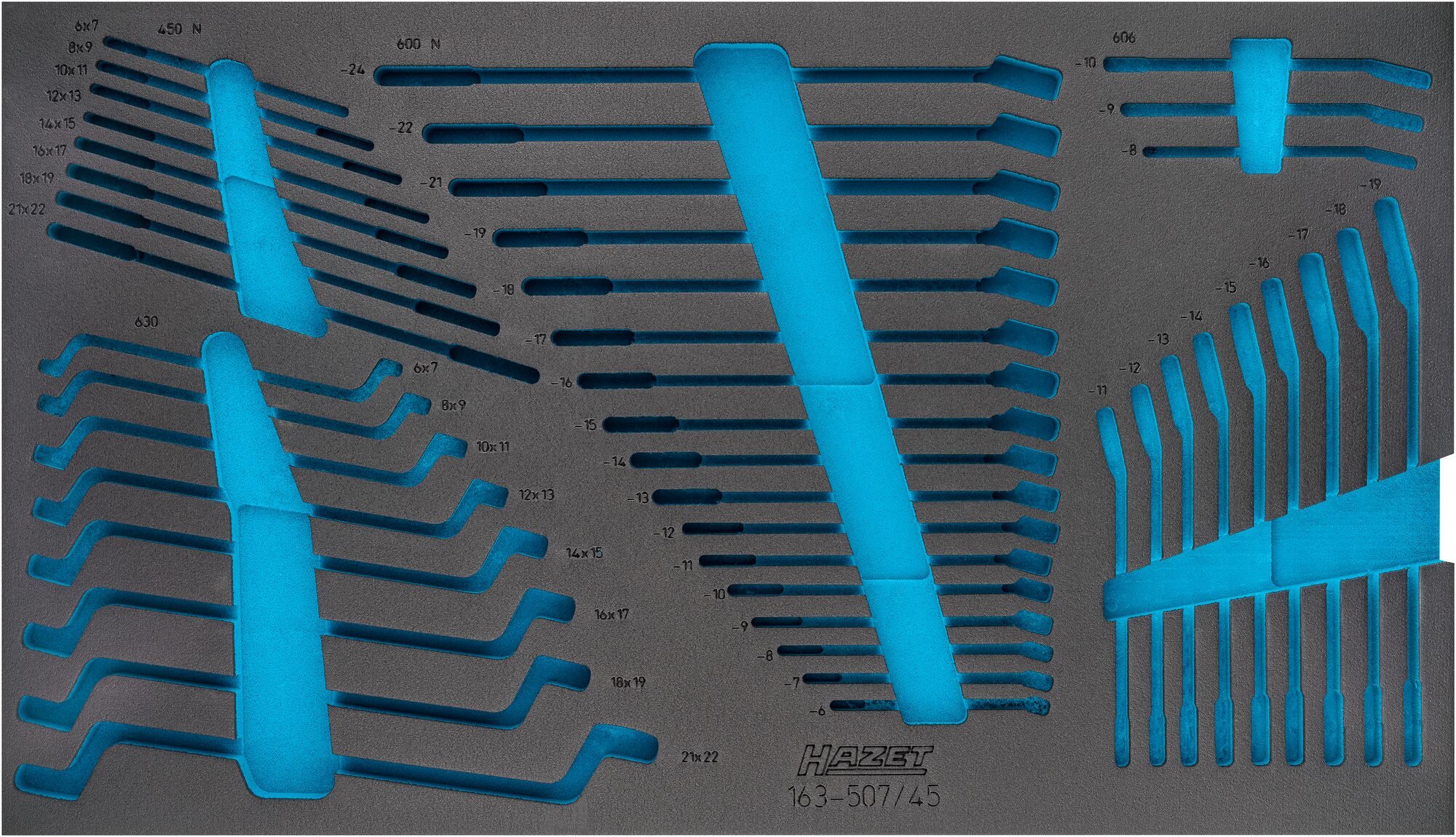 HAZET 2-Komponenten Weichschaumeinlage 163-507L ∙ L x B: 691 x 392 mm
