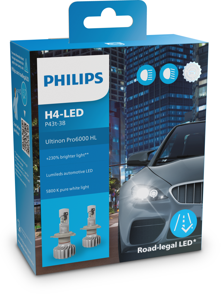 Philips Ultinon Pro6000 LED H4 11342 U6000 X2