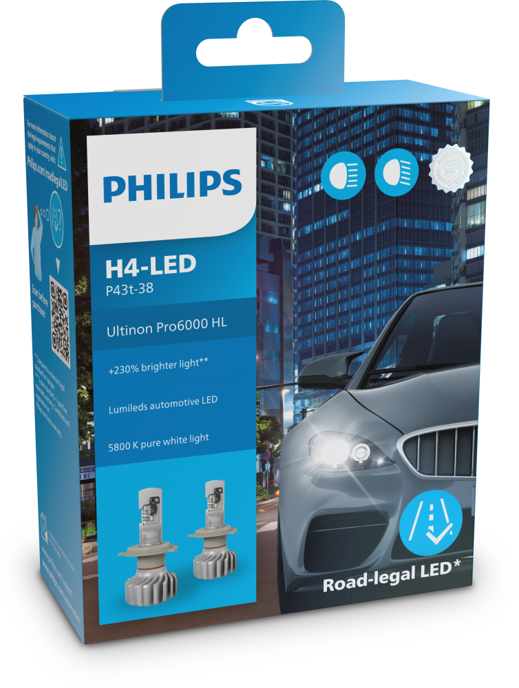 Philips Ultinon Pro6000 LED H4 11342 U6000 X2