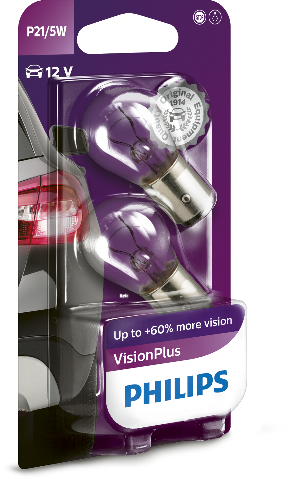 Philips P21/5W VisionPlus Signal und Innenbeleuchtung 12499V