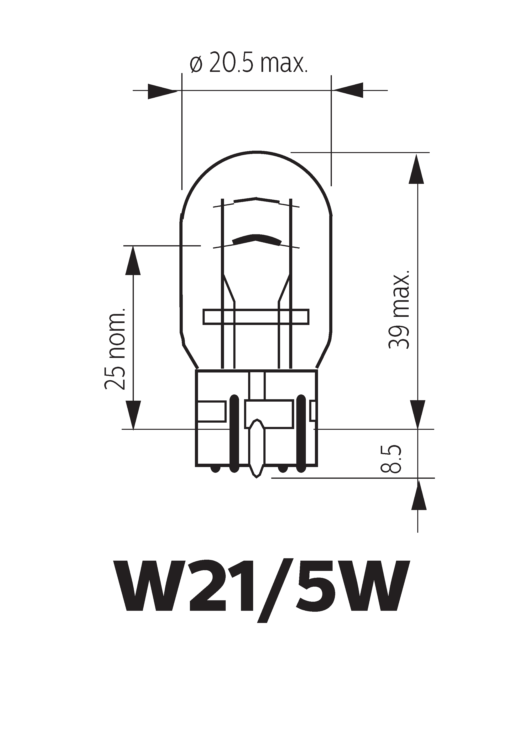 W21/5W Standard 12V 21/5W