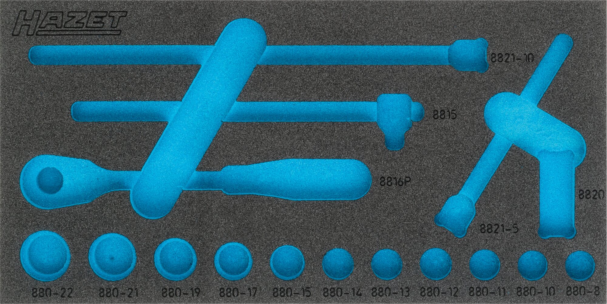HAZET 2-Komponenten Weichschaumeinlage 163-334L ∙ L x B: 342 x 172 mm